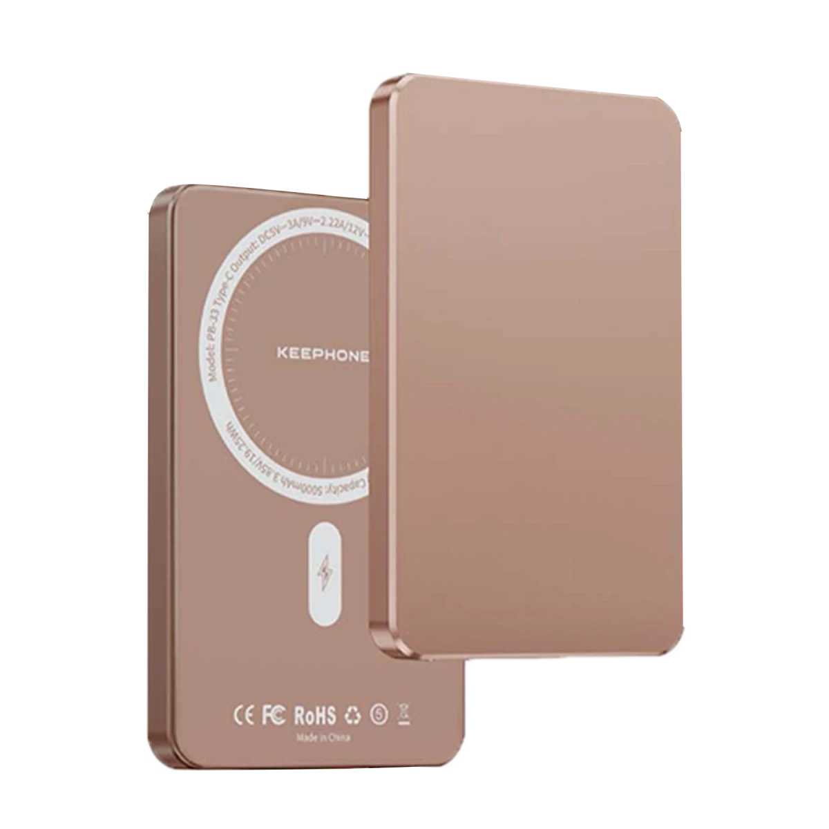 Keephone PB33 Lucci 5.000 mAh 20W Type-C 15W Kablosuz Şarj PD Magsafe Powerbank - Çöl Titanyum